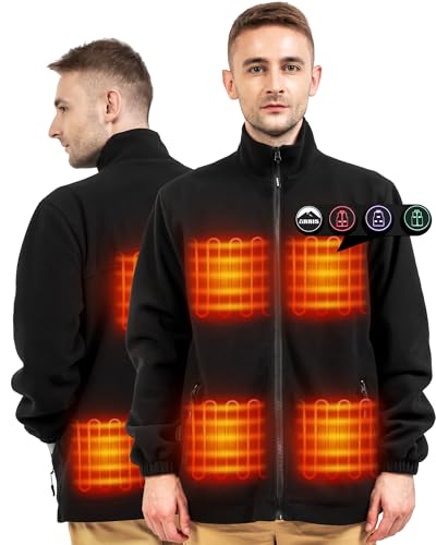 Amazon.com: ARRIS Men`s Heated Fleece Jacket with Battery